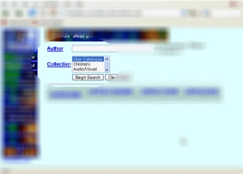 In this version of the libary search form everything but the search box itself is blurred out