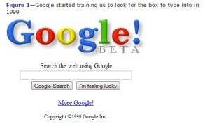 A screenshot of google search showing the labels beneath the text box