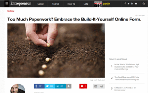 Entrepreneur magazine on do-it-yourself forms