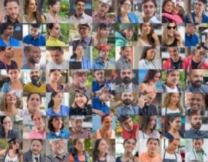 collage of many faces