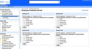 employee survey laid out in two columns