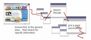 in this journey the user browses first then goes to search to find specific information