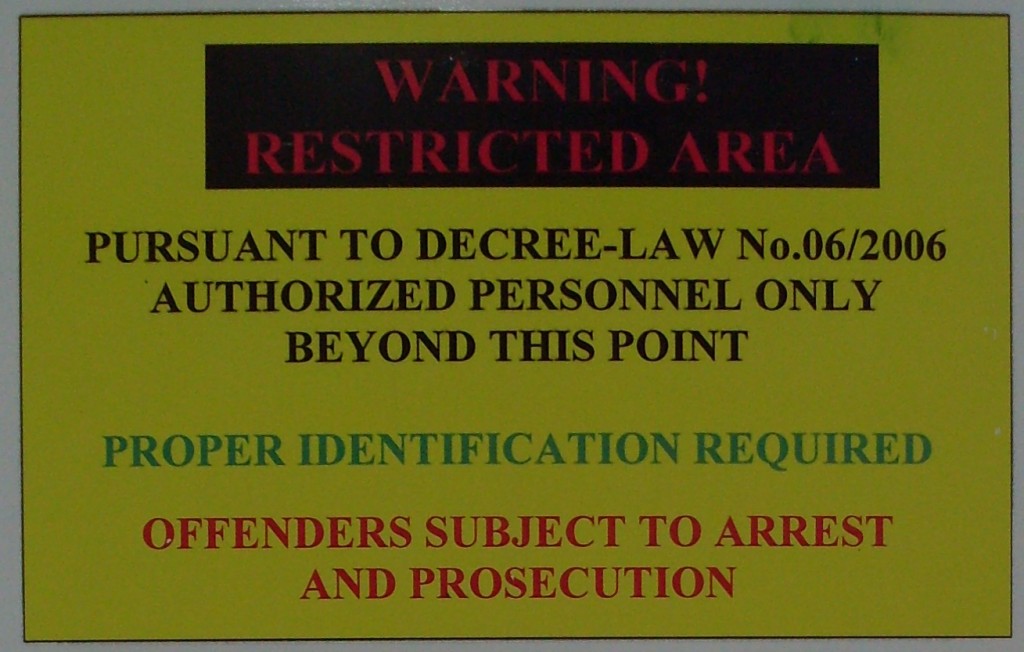 sign prohibiting access written in obscure legal language
