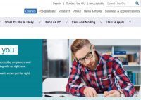 home page of OU's courses, showing search box