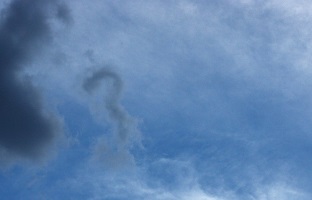 cloud shaped like a question mark