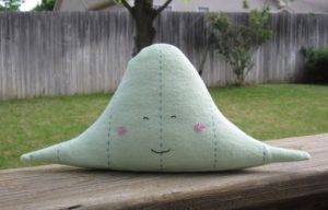 Felt toy in shape of bell curve