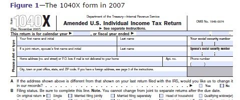 first page of the US tax form with a signature box appearing at the foot of the page, before the form is completed overleaf