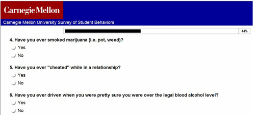 The same questions branded as a university