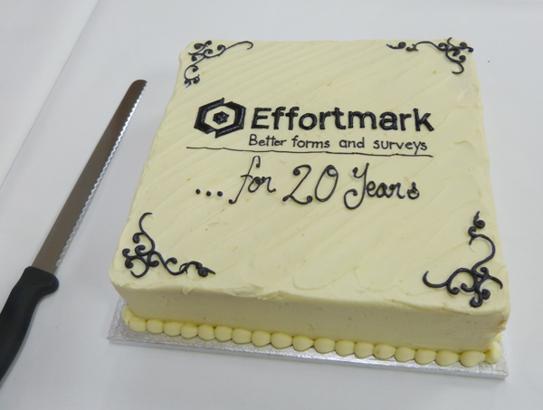 Effortmark's 20th birthday cake