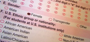 a couple of questions about gender and ethnicity on a form