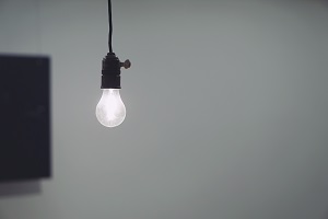 lightbulb hanging from the ceiling