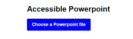 home page of the accessible powerpoint app