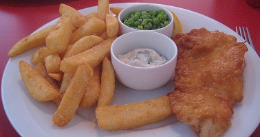fish and chips at Little Chef, as designed by Heston Blumenthal