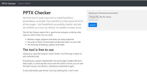 An app that reads alt-text from pptx