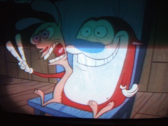 Ren and Stimpy on a computer screen