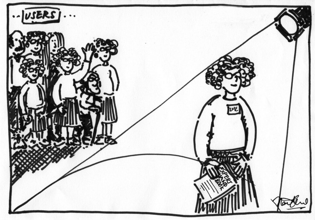 A user moves from being part of the typical users into the spotlight as a Subject Matter Expert