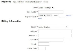 registration form with asterix against every field