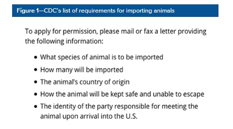 list of items you need to provide when applying to import an animal