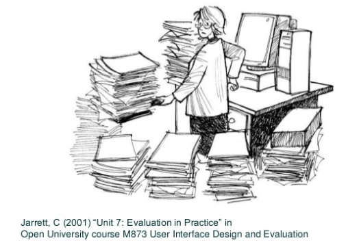 woman surrounded by piles of paper
