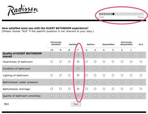 rating scale with many aspects to rate