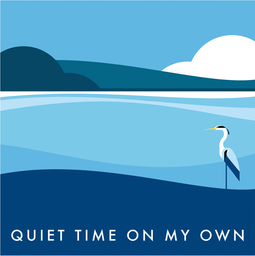 Quiet time on my own - a lonely heron stands near a watery scene