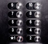 Buttons in an elevator (lift)