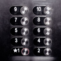 Buttons in an elevator (lift)