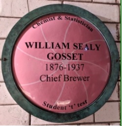 Plaaque commemorating William Sealy Gosset 1876-1937, Chief Brewer