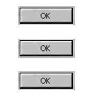 Three OK buttons from the paper prototyping kit