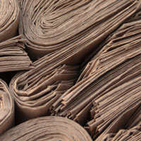 A pile of folded papers
