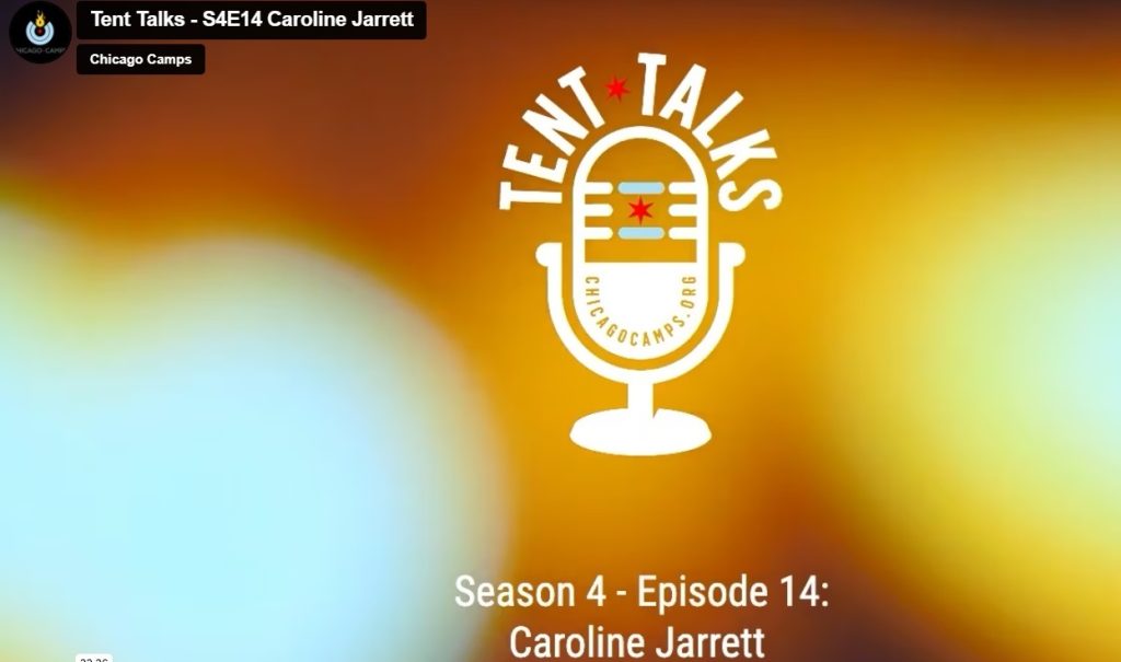 Logo of the tent talk featuring Caroline